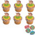 Curious George Cutest Monkey Cupcake Toppers and Bonus Birthday Ring - 25 piece