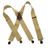 Holdup Brand XL Big and Tall Sun-Tan X-back wide work Suspenders and No-slip Jumbo Silver Clips