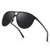 PANNER Retro Aviator Polarized Sunglasses for Men Al-Mg Metal Frame Ultra Light(Black Frame/Grey Lens)