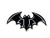 TH Black Evil Bat Vampire Biker Motorcycle Logo Applique Embroidered Sew on Iron on Patch for Backpacks Jeans Jackets T-Shirt Clothing etc.