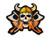 TH Viking Skull Cross Skeleton Biker Rider Motorcycle Logo Applique Embroidered Sew on Iron on Patch for Backpacks Jeans Jackets Clothing etc.