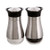 SILUKER Salt and Pepper Shakers Set - Elegant Stainless Steel with Glass Bottom - Salt Shaker - Silver(Set of 2)