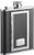 Visol"SP Black" Leather Stainless Steel Flask with Built-In Cigarette Case, 6-Ounce