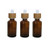 3PCS 30ML/1OZ Empty Refillable Amber Glass Dropper Bottle Sample Cosmetic Storage Container Jar Vial With Glass Eye Dropper and Bamboo Cap For Perfume Essential Oil Aromatherapy