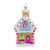 kat + annie Ornament Gingerbread House, Pink, White, Gold