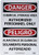 NMC ESD240RB Bilingual OSHA Sign, Legend "DANGER - CHEMICAL STORAGE AREA AUTHORIZED PERSONNEL ONLY", 10" Length x 14" Height, Rigid Plastic, Black/Red on White