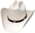 Classic Cattleman Straw Cowboy Hat with Silver Conchos and Elastic Band - White -L/XL