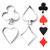 4Pcs/Set Casino Playing Cards Suit Stainless Steel Cookie Cutters Poker Playing Bridge Fondant Cutters Set Cake Decorating Tool (Spade, Heart, Club and Diamond)