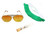 costumebase Fear & Loathing Las Vegas Hat + Orange Amber Sun Glasses + Cigarette Holder, Mix, One Size