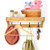 Entryway Hanging Bamboo Coat Rack Wall Mounted Coat Rack Shelf with 4 Double Hooks, Wall Floating Shelf, Perfect Touch for Your Entryway, Mudroom, Kitchen, Bathroom and More