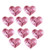Ximkee Pack of 10 Shiny Heart Sequins Iron on Applique Embroidered Patches-Pink