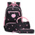 VIDOSCLA 3Pcs Heart Printing Backpack Sets Primary Schoolbag Travel Daypack Shoulder Bag Pencil Case