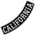 VEGASBEE® CALIFORNIA BLACK-WHITE EMBROIDERED IRON-ON PATCH BIKER JACKET RIDER VEST LOW ROCKER 12"