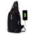 Seoky Rop Sling Bag for Men Women Shoulder Crossbody Bag with USB Charging Port for Travel Hiking Cycling Black