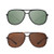 Retro Polarized Aviator Sunglasses Mirror Lightweight Eyeglasses for Men Women 2 Pack (Green & Brown)