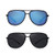 Retro Polarized Aviator Sunglasses Mirror Lightweight Eyeglasses for Men Women 2 Pack (Blue & Grey)