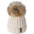 Kids Winter Knitted Pom Beanie Bobble Hat Cotton Lined Faux Fur Ball Pom Pom Cap Unisex Kids Beanie Hat