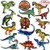 Dinosaur Iron on Patches Jurassic Park Tactical Embroidered Applique Patches Badge Morale Decoration Sew on Patches for Jacket Jeans Backpacks Hat Clothing (15 Pcs)