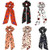 6Pcs New Silk Chiffon Hair Scrunchies Hair Bow Striped Scrunchy Pack Elastic Ponytail Holder Hair Ties Bobbles