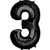 Anagram 30142 Number 3 Black Foil Balloon 34",