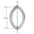 CRL 8" Brushed Satin Chrome Crescent Style Back-to-Back Pull Handles