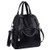 UTO Women Backpack Purse PU Washed Leather Convertible Ladies Rucksack Crossbody Shoulder Bag B Black