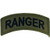 United States Army Ranger Tab Patch, Subdued Woodland/Green, with Iron-On Adhesive