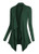 Urban CoCo Women's Drape Front Open Cardigan Long Sleeve Irregular Hem (XL, Dark Green)