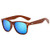 LongKeeper Wood Sunglasses for Men Women Vintage Real Wooden Arms Glasses (Brown, Blue)