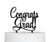 Qttier Congrats Grad Cake Topper Graduation Grad Party Decorations (Black)