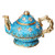 Waltz&F Retro light blue teapot Trinket Box Hinged Hand-painted Figurine Collectible Ring Holder