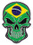 WickedGoodz Brazilian Flag Skull Vinyl Decal - Brazil Bumper Sticker - Proud Brazilian Gift