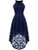 Dressystar 0028 Halter Floral Lace Cocktail Party Dress Hi-Lo Bridesmaid Dress Navy M