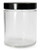 Qorpak GLC-01605 Clear Glass Ready To Clean Straight Sided Round Bottle with 53-400 Black Polypropylene Cap and PTFE Disc, 55mm OD x 49mm Height, 2oz Capacity (Case of 24)