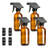 Spray Bottle, 4 Pack 16 OZ Empty Amber Glass Spray Bottles Refillable Container for Essential Oils, Cleaning Products, or Aromatherapy, Trigger Sprayers with Mist and Stream Settings