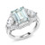 Gem Stone King Sky Blue Simulated Aquamarine 925 Sterling Silver Women's Ring (3.89 Ct Octagon Cut) (Size 7)