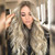 PINKSHOW Blonde Lace Front Wigs Long Natural Wavy Synthetic Wigs for Women Dark Root Ash Blonde Realistic Hairline Daily Party Heat Resistant Hair 24inch