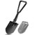REDCAMP Military Folding Camping Shovel?High Carbon Steel Entrenching Tool Tri-fold Handle Shovel with Cover?Black 2.5lbs