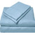 SGI bedding Queen Sheets Luxury Soft 100% Egyptian Cotton - Bed Sheet Set for Queen Mattress Light Blue Solid 600 Thread Count Deep Pocket