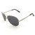 J+S Premium Military Style Classic Aviator Sunglasses, Polarized, 100% UV protection (Large Frame - Silver Frame/Gray Lens)