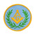 Wreathed Square & Compass Round Embroidered Masonic Patch - [Light Blue, Green & Gold][3'' Diameter]
