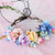 Simsly Adjustable Flower Headband Boho Floral Crown Crown Wedding Vacation Wreath Hairpiece for Women and Girls  Purple