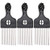 3 Packs Afro Comb Metal Pick Comb Borogo Afro Braid Pick Hairdressing Detangle Wig Braid Straight Hair Styling Comb Styling Tool