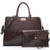 Dasein Women Handbags Satchel Purses Shoulder Bag Top Handle Work Tote for Lady with Matching Wristlet 2pcs Set  Croco coffee