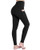 OUGES Womens High Waist Pockets Yoga Pants Running Pants Workout Leggings BlackS