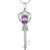 HXZZ Fine Jewelry for Women Natural Gemstone Amethyst Sterling Silver Key Love Pendant Necklace