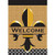 Welcome Fleur de Lis Black Gold Tone 18 x 13 Rectangular Burlap Double Applique Small Garden Flag