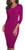 HOMEYEE Women s V Neck 3 4 Sleeve Pinch Wear to Work Church Dress B487  4 Carmine