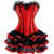 Miracle Women Corset Dress Gothic Steampunk Overbust Satin Plus Size Bustier Burlesque Costume Red