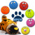 Adusa Latex Dog Chewing Squeaky Ball Toys Face Fetch Play Toy for Puppy Small Medium Pets Dog cat 6PCS Set